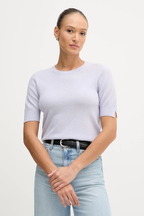 United Colors of Benetton sweter damski kolor fioletowy lekki 1002D10D2 - zdjęcie produktu nr 1