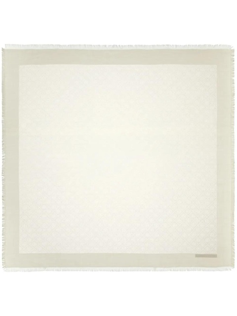 Tory Burch medallion-embroidery fringed scarf - Neutrals - zdjęcie produktu nr 1