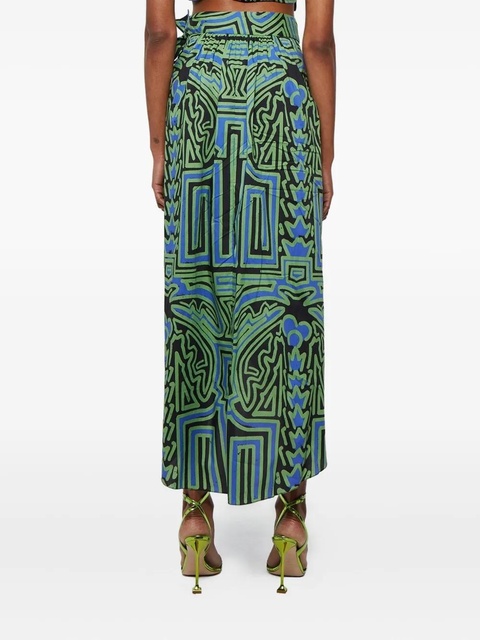 Johanna Ortiz abstract-print wrap midi skirt - Black - zdjęcie produktu nr 2