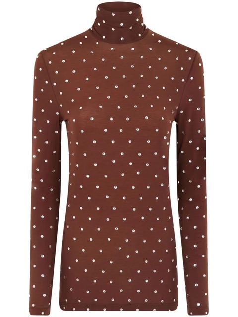 Rabanne crystal-embellished high-neck top - Brown - zdjęcie produktu nr 1