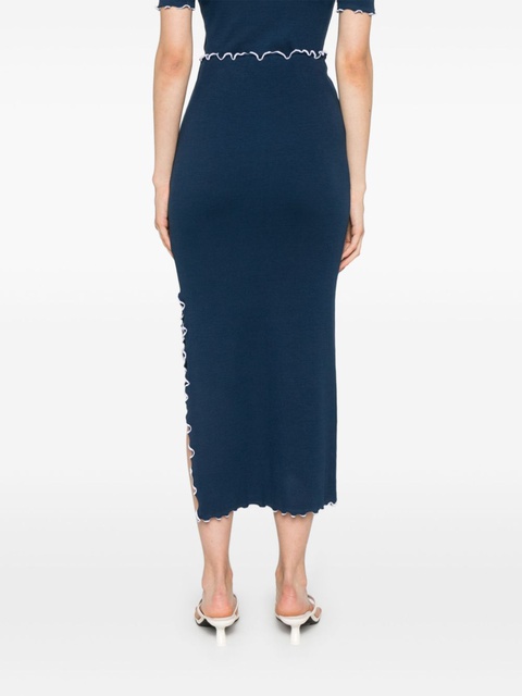 ROTATE BIRGER CHRISTENSEN ribbed midi skirt - Blue - zdjęcie produktu nr 2