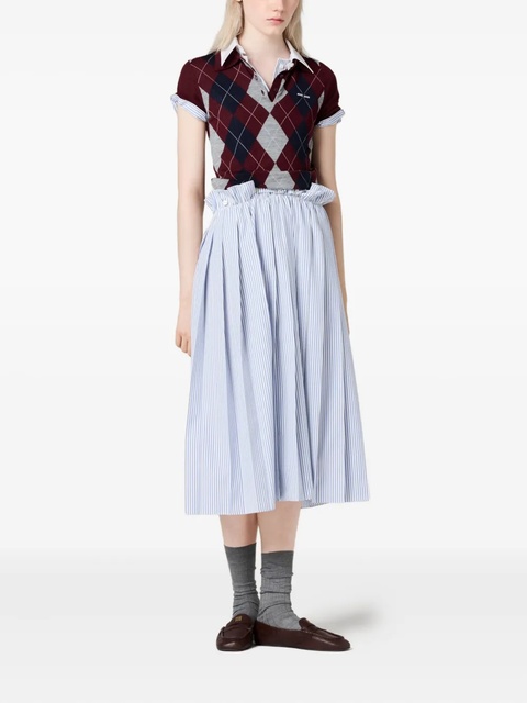 Miu Miu argyle intarsia-knit sweater - Red - zdjęcie produktu nr 2