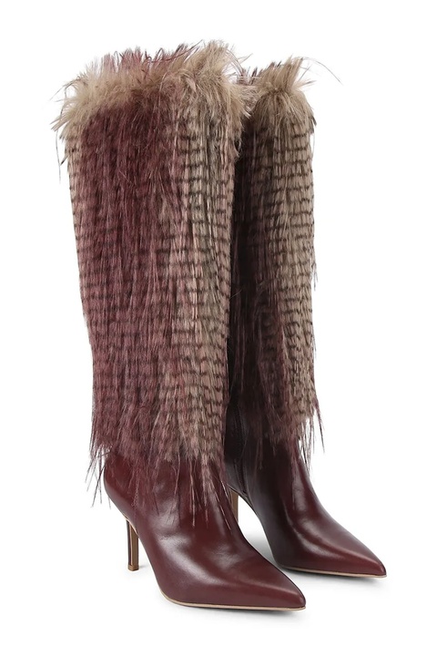 Kurt Geiger London kozaki skórzane Kensington Knee Boot 85 damskie kolor brązowy na szpilce 4993556019 - zdjęcie produktu nr 2