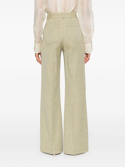 Victoria Beckham Alina speckle-knit trousers - Green - zdjęcie produktu nr 2