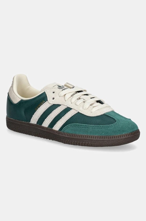 adidas Originals sneakersy skórzane Samba OG kolor zielony płaska podeszwa JI3215 - zdjęcie produktu nr 1