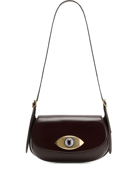 LEMAIRE Aubock eye-shaped embellishment leather shoulder bag - Brown - zdjęcie produktu nr 1