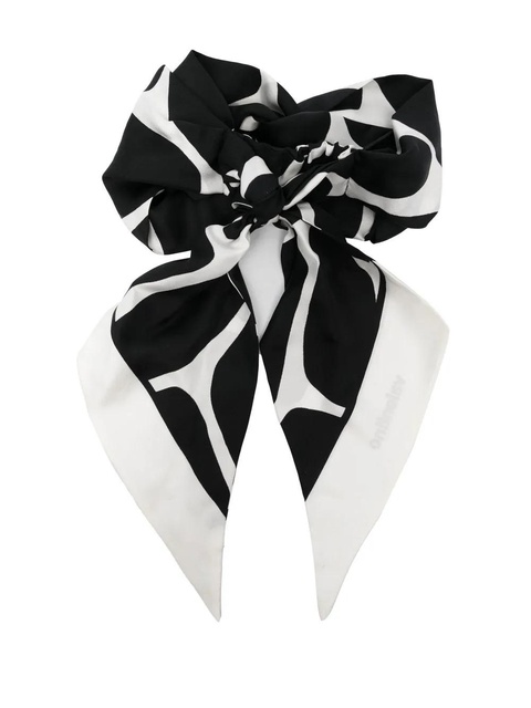 Valentino Garavani giraffe-print silk headband - Black - zdjęcie produktu nr 2