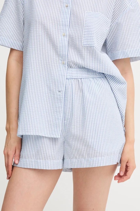 Tommy Hilfiger szorty damskie kolor niebieski wzorzyste medium waist UW0UW05867 - zdjęcie produktu nr 1