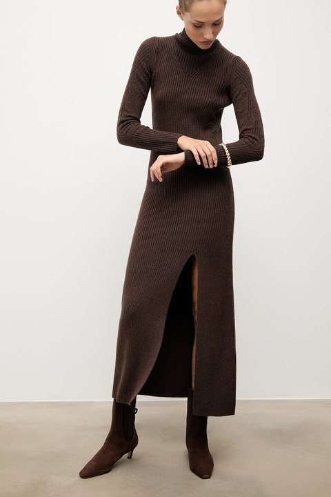 Answear.LAB botki zamszowe kolor brązowy na szpilce - zdjęcie produktu nr 2