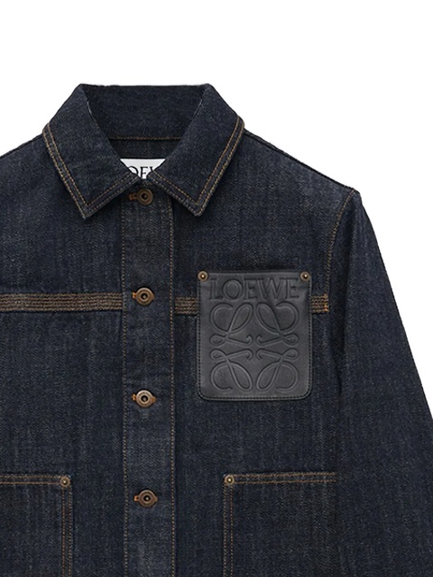 LOEWE logo-patch denim jacket - Blue - zdjęcie produktu nr 2