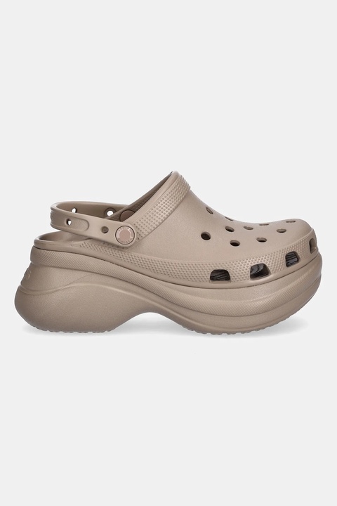 Crocs klapki Classic Bae Clog damskie kolor beżowy na platformie 206302 - zdjęcie produktu nr 2