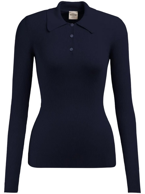 Tod's knitted polo top - Blue - zdjęcie produktu nr 1