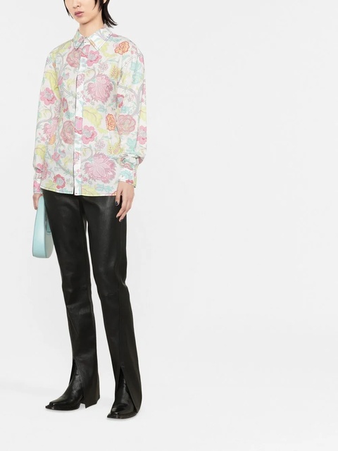Marine Serre lace-back floral shirt - White - zdjęcie produktu nr 1