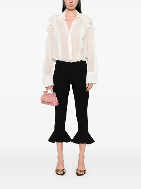 Blumarine ruffled silk shirt - Neutrals - zdjęcie produktu nr 2