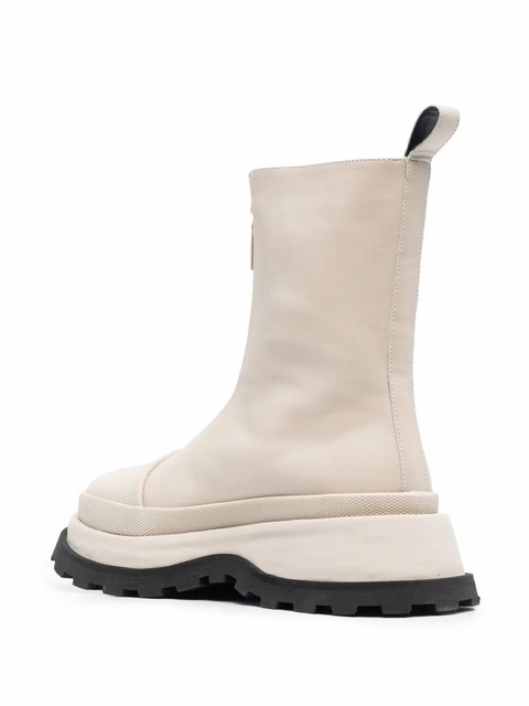 Jil Sander leather front-zip ankle boots - Neutrals - zdjęcie produktu nr 1
