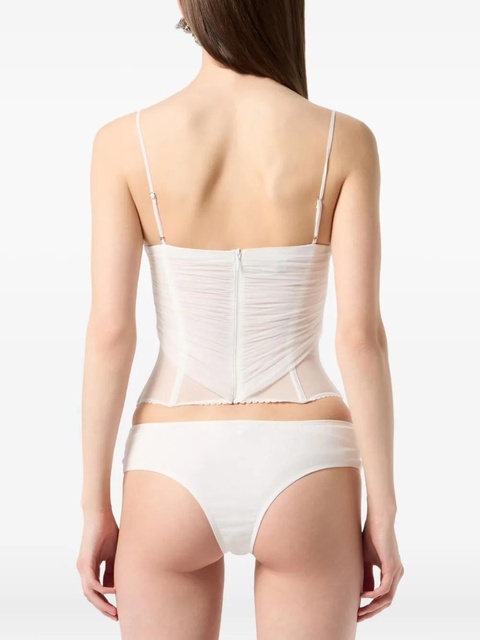 Blumarine ruched-panel corset top - White - zdjęcie produktu nr 2