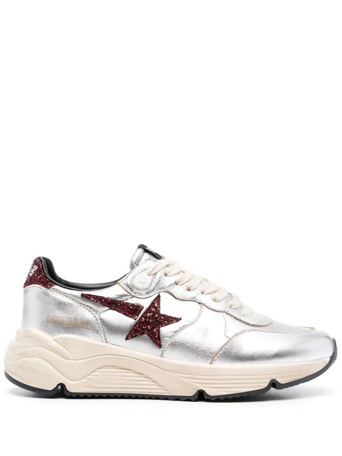 Golden Goose star patch metallic leather sneakers - Silver - zdjęcie produktu nr 1