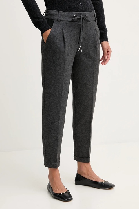 United Colors of Benetton spodnie damskie kolor szary proste high waist 4DI4DF00J - zdjęcie produktu nr 1