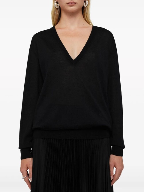 Jil Sander V-neck cashmere top - Black - zdjęcie produktu nr 2