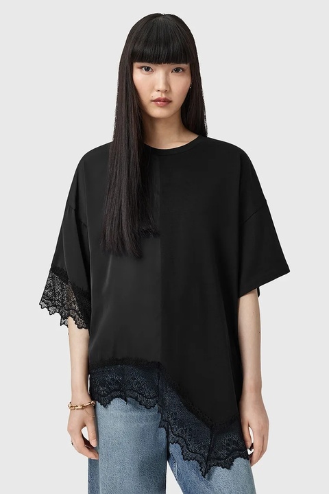 AllSaints bluzka LENNY damska kolor czarny gładka W087JD - zdjęcie produktu nr 1