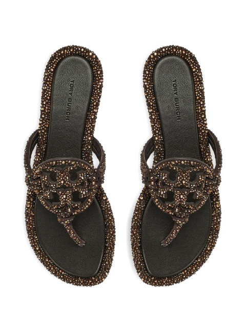 Tory Burch knotted crystal miller sandals - Brown - zdjęcie produktu nr 2