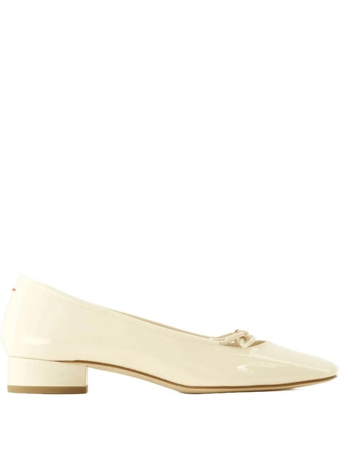 Aeyde patent-leather bow flats - Neutrals - zdjęcie produktu nr 1