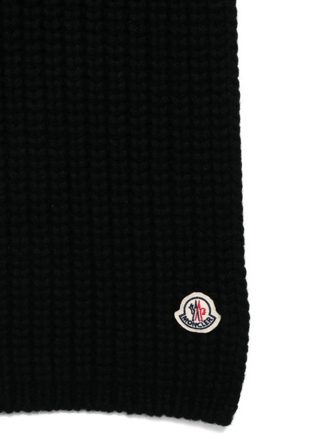 Moncler ribbed logo-patch scarf - Black - zdjęcie produktu nr 2