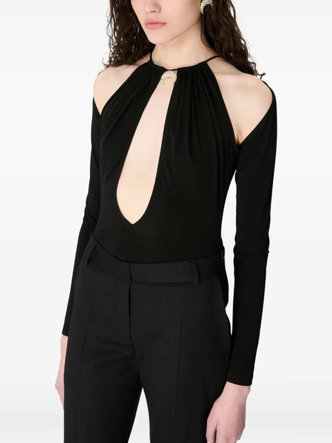 Marine Serre draped keyhole bodysuit - Black - zdjęcie produktu nr 1