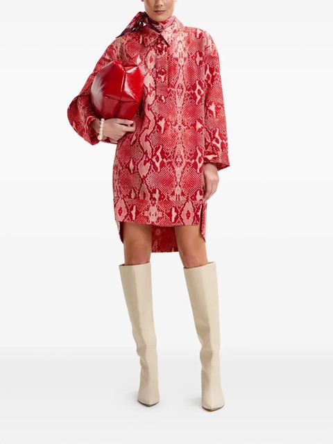 Essentiel Antwerp snake-print shirt mini dress - Red - zdjęcie produktu nr 2