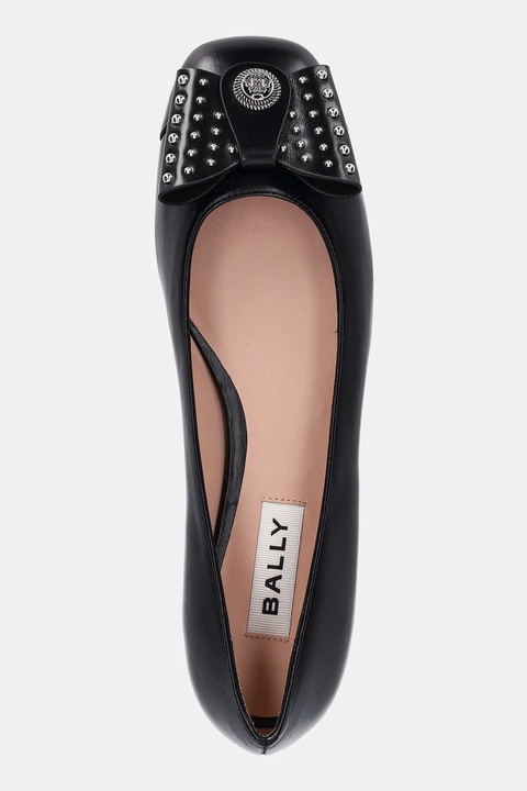 Bally baleriny skórzane B-BOW-STUDS kolor czarny WA051X - zdjęcie produktu nr 2