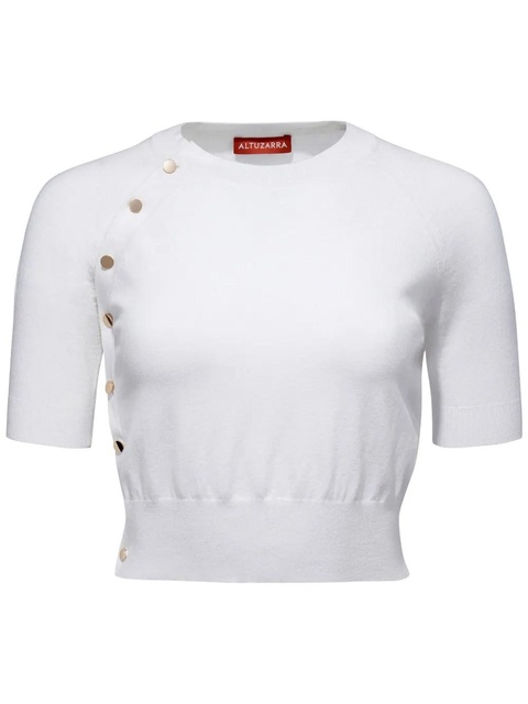Altuzarra short-sleeve knitted crop top - White - zdjęcie produktu nr 1