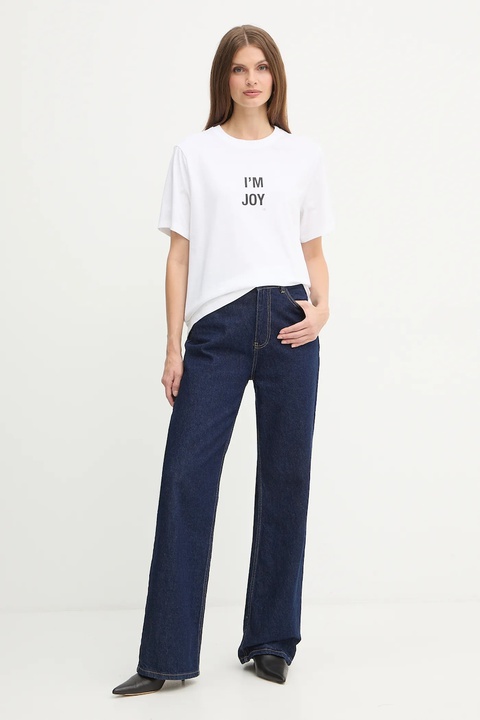 Victoria Beckham t-shirt bawełniany damski kolor biały 1425JTS007015A - zdjęcie produktu nr 2
