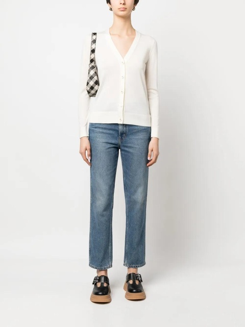 Tory Burch logo-buttons knit cardigan - White - zdjęcie produktu nr 1