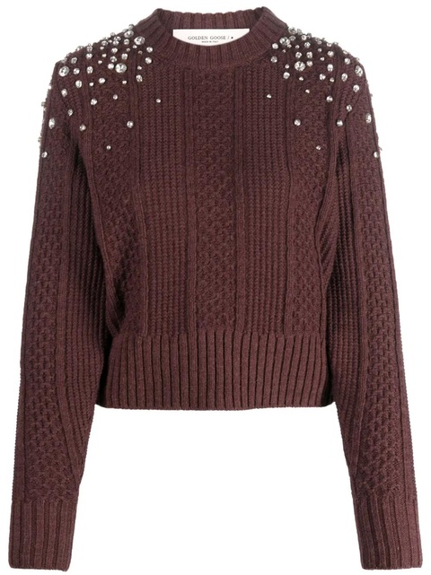 Golden Goose crystal-embellished virgin-wool jumper - Red - zdjęcie produktu nr 1