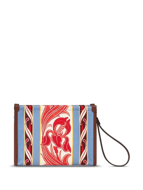 ETRO abstract-print canvas clutch bag - Blue - zdjęcie produktu nr 2