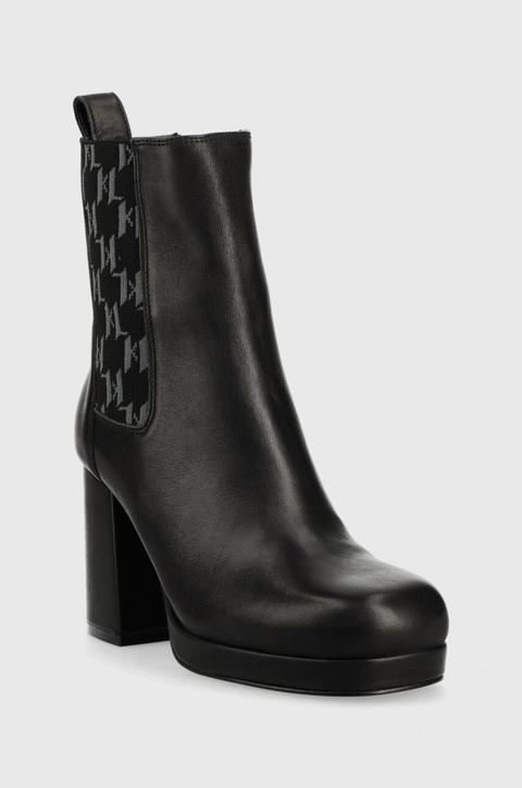Karl Lagerfeld sztyblety skórzane LAVINIA III KL39940 damskie kolor czarny na słupku - zdjęcie produktu nr 2