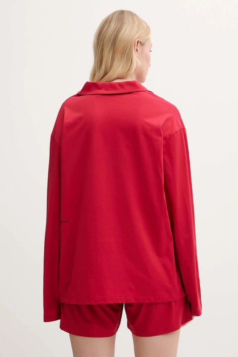 Pangaia piżama bawełniana damska kolor czerwony bawełniana 10002463 - zdjęcie produktu nr 1