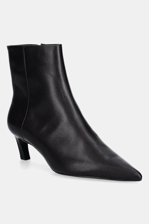 Calvin Klein botki skórzane ESS KITTEN HEEL ANKLE BOOT kolor brązowy na szpilce HW0HW02586 - zdjęcie produktu nr 1