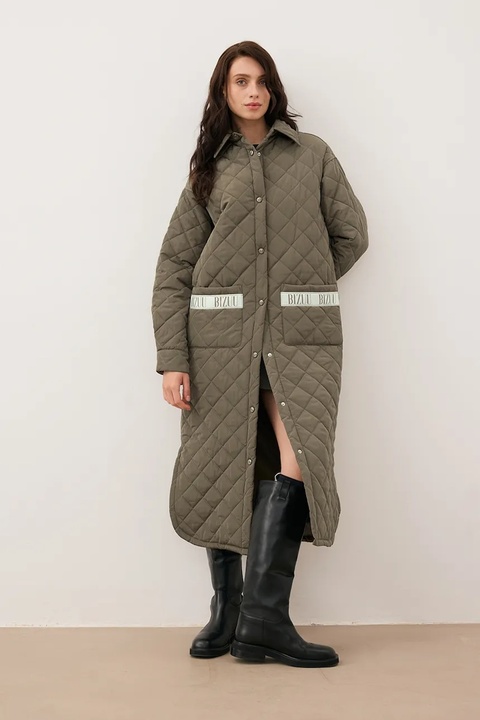 Bizuu kurtka MAREVIA kolor zielony przejściowa oversize MAREVIA KHAKI - zdjęcie produktu nr 1