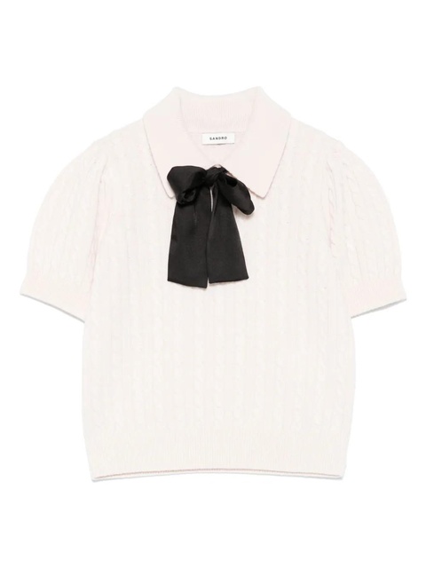 SANDRO virgin wool-blend polo shirt - Neutrals - zdjęcie produktu nr 1