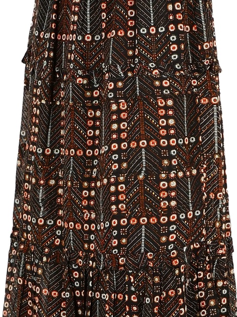 ISABEL MARANT tiered patterned skirt - Black - zdjęcie produktu nr 2
