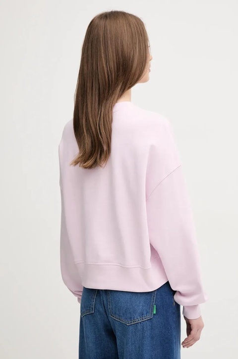 United Colors of Benetton bluza bawełniana damska kolor różowy z nadrukiem 3UNID109A - zdjęcie produktu nr 2