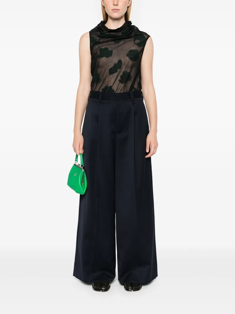 Simone Rocha pleated wide-leg trousers - Blue - zdjęcie produktu nr 2