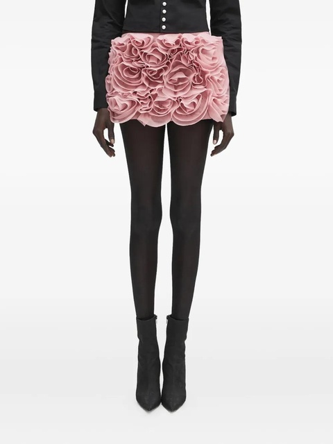 AMBUSH rose-appliqué ruffled skirt - Pink - zdjęcie produktu nr 1