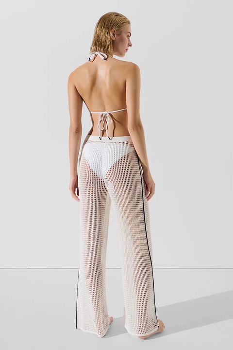 Karl Lagerfeld spodnie damskie kolor biały szerokie medium waist A2W46011 - zdjęcie produktu nr 1
