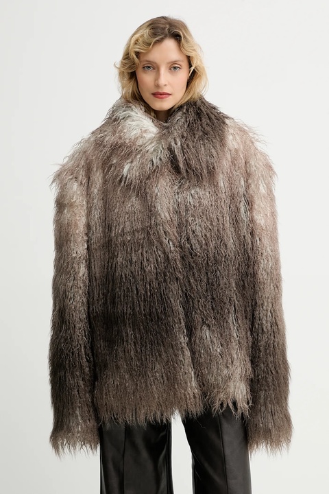 MMC STUDIO płaszcz kolor brązowy FLORO.FUR - zdjęcie produktu nr 1