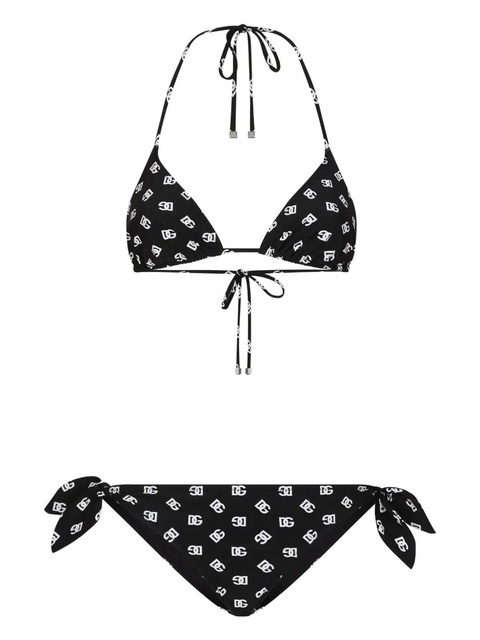 Dolce & Gabbana DG-logo print triangle-cup bikini set - Black - zdjęcie produktu nr 1