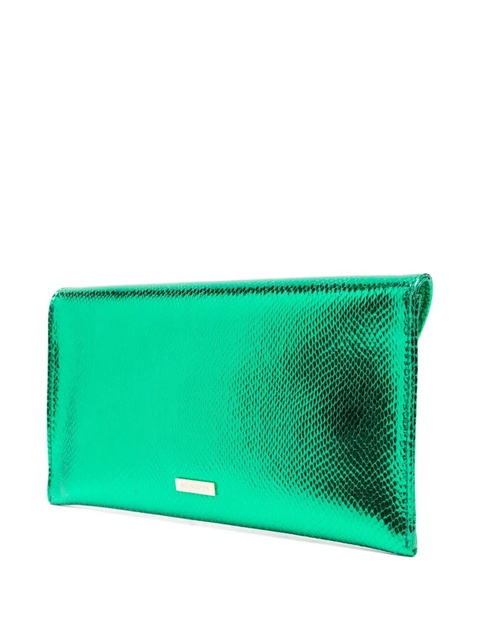 Aquazzura Envelope metallic-effect clutch bag - Green - zdjęcie produktu nr 2
