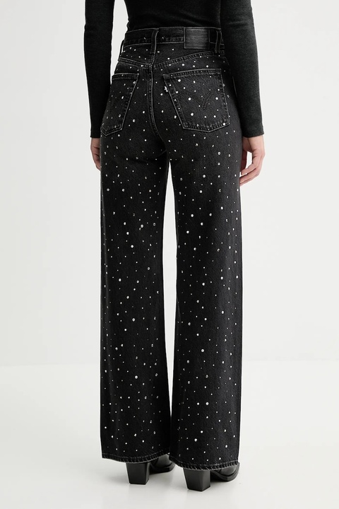 Levi's jeansy RIBCAGE WIDE LEG damskie kolor czarny A6081.0055 - zdjęcie produktu nr 2