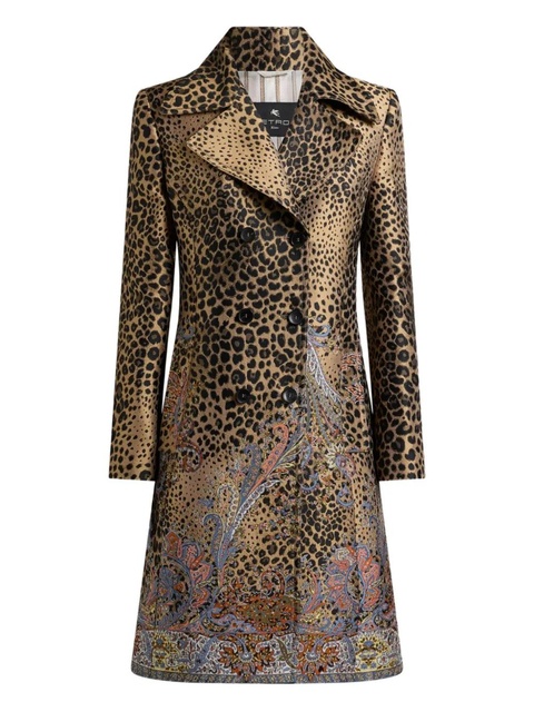ETRO double-breasted jacquard coat - Brown - zdjęcie produktu nr 1